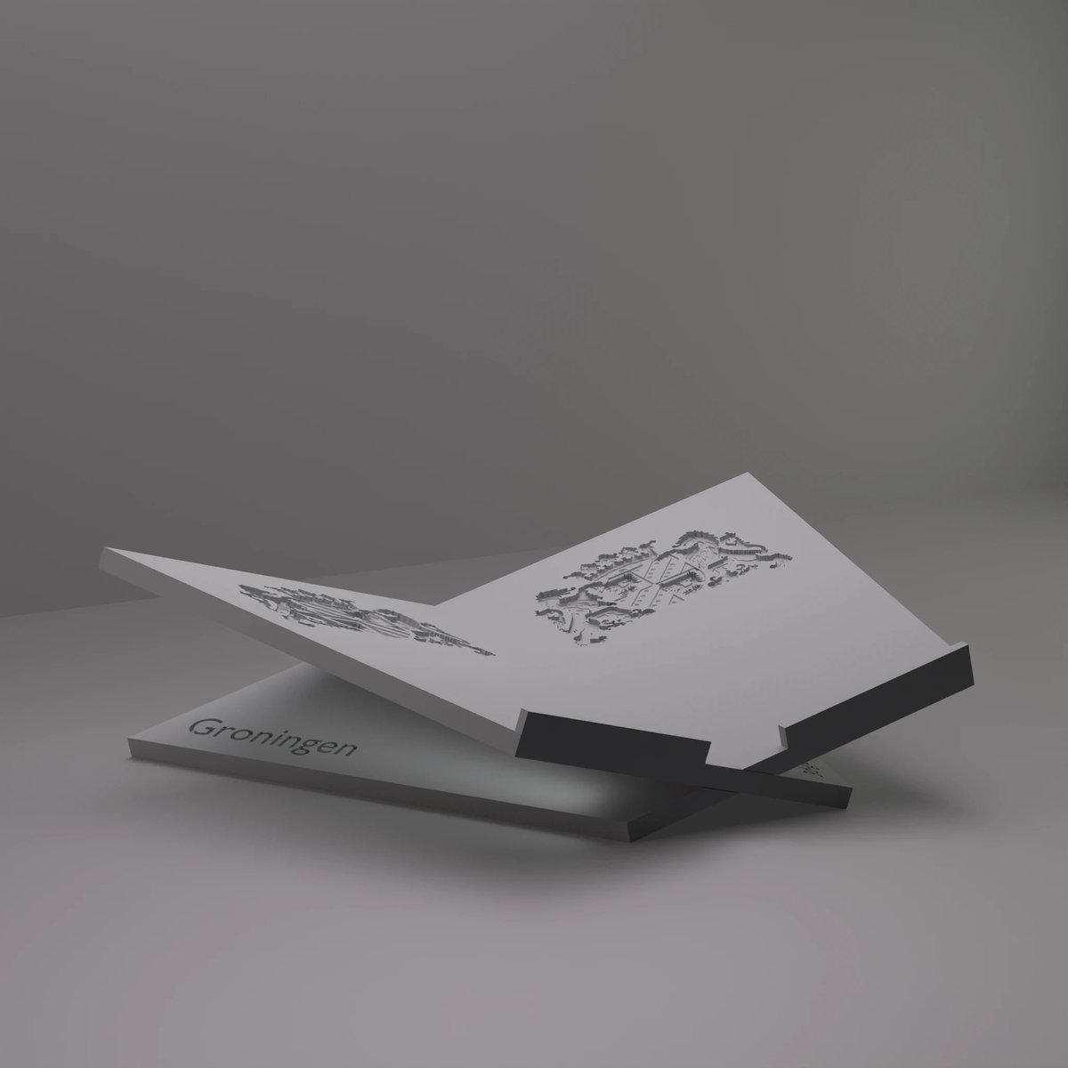 3d-gezellig Boekenstandaard Groningen - Boekensteun - Boekenhouder - Book Holder - 37*25*10 cm - Grijs - 100% gerecycled PLA (bioplastic)