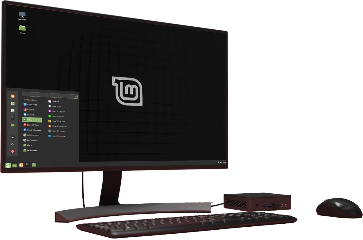 Privacy Mini Computer + monitor 24" voorgeïnstalleerd met Linux-mint Anonymity versie (anti-chatcontrol-sleepnetwet)