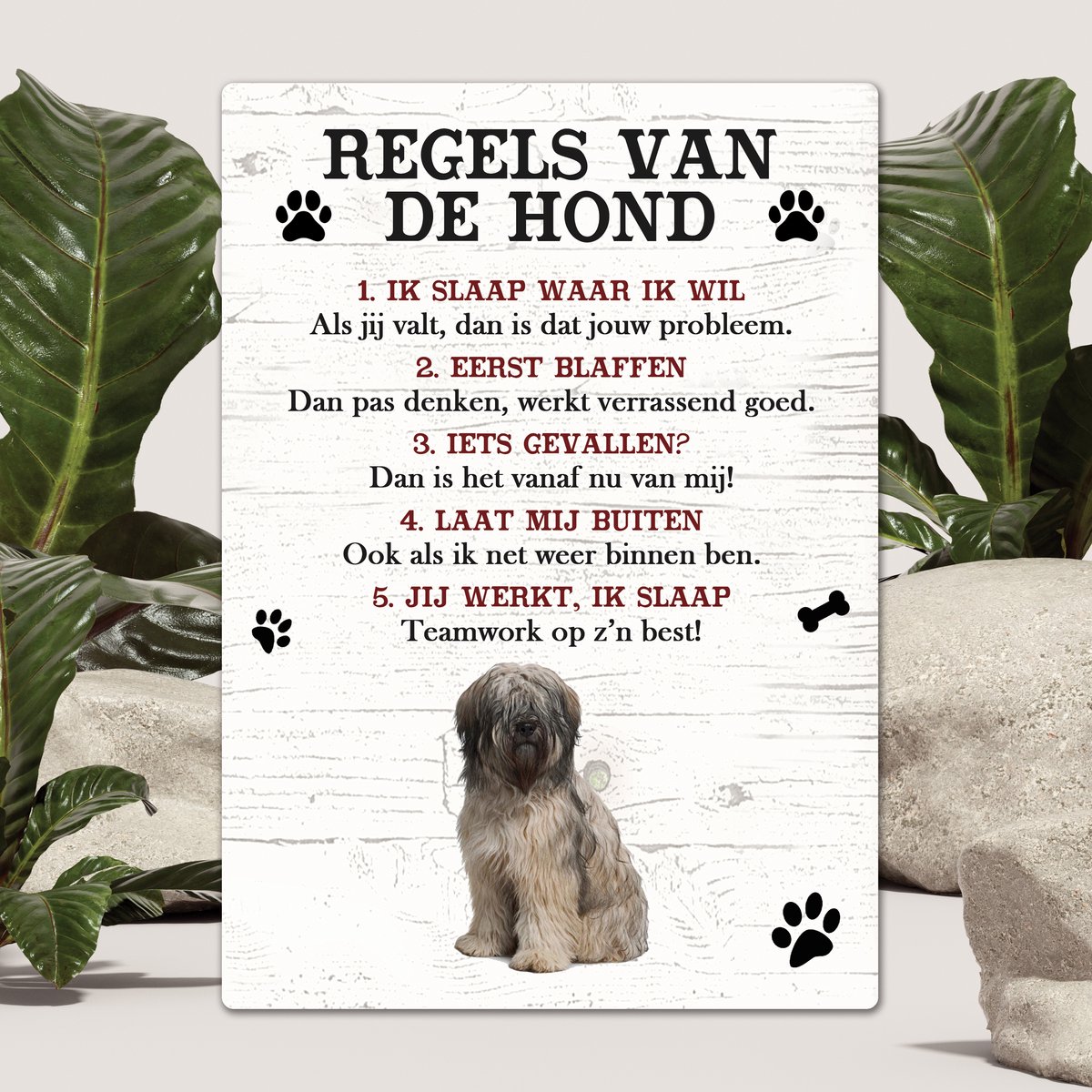 Spreuken - Bobtail - Regels Van De Hond - Spreuken Bordjes - Spreukenbord - Tekstborden - Cadeau - Hondenras
