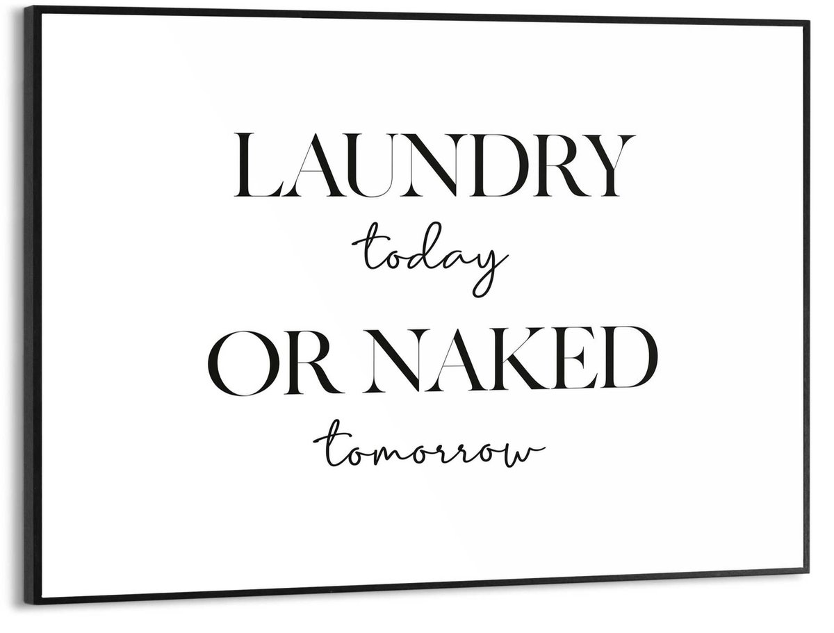 Reinders Schilderij Naked Laundry - 30 x 40 - Hout - REINDERS Zwart-Wit Zwart