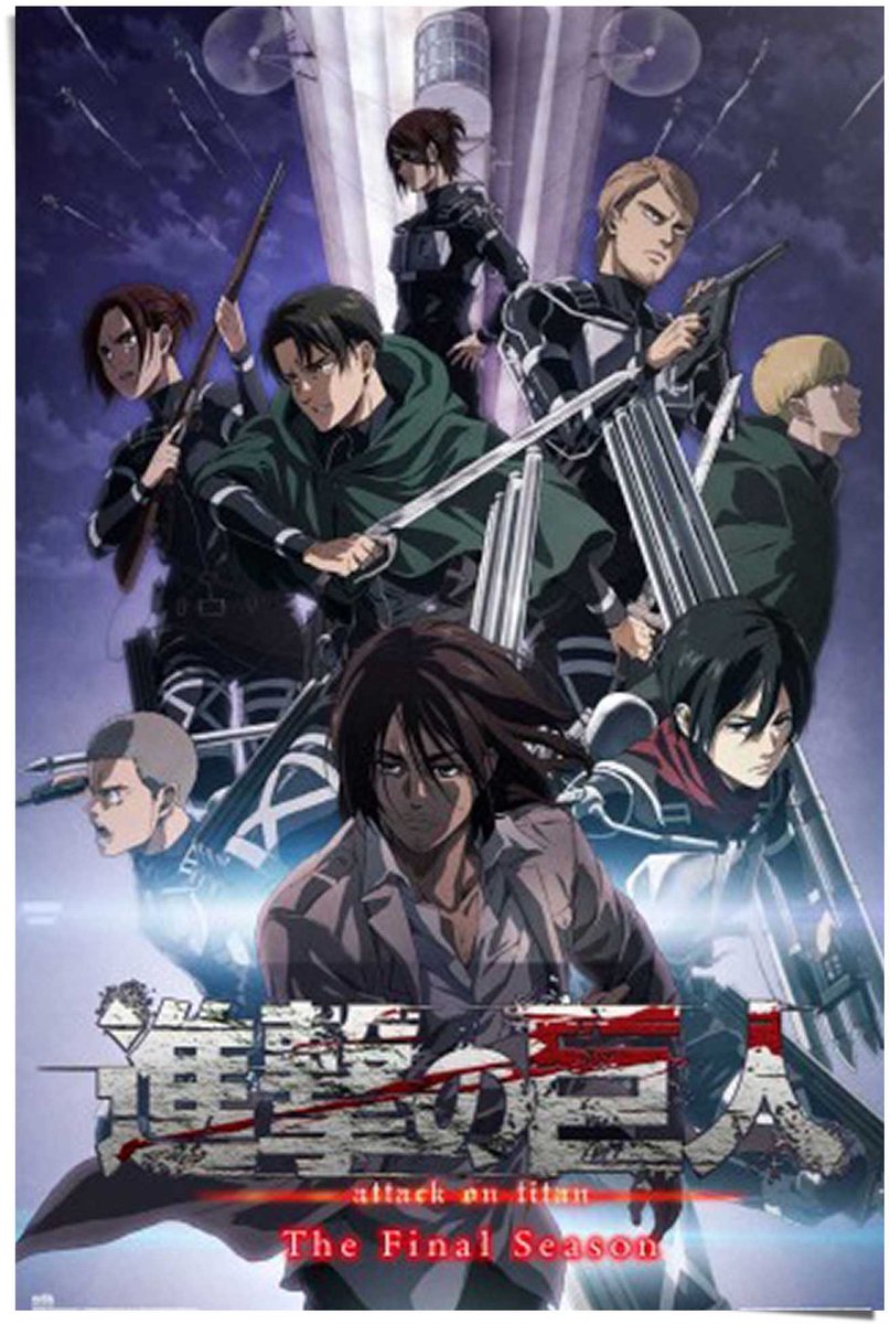 REINDERS Poster Attack on Titan - the final season - 91,5 x 61 - Papier - REINDERS blauw