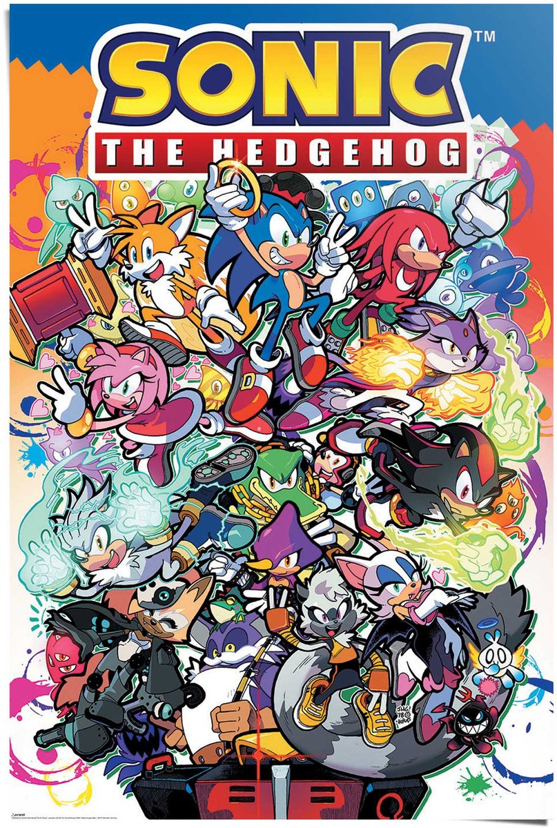 REINDERS Poster Sonic The Hedgehog - sonic comic characters - 91,5 x 61 - Papier - REINDERS Bonte kleuren