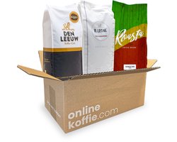 100% Arabica Koffiebonen Proefpakket - Koffieproeverij - 3KG Koffiebonen - Inclusief Koffieblik - Cadeau - Koffiegeschenk - Verse Koffie - Roasta Coffee - Den Leeuw Koffie - Il Leone Espresso
