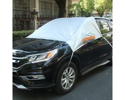 Voorruitafdekking - auto - winter - voorruitafdekkingbevestiging Opvouwbare hoes Autovoorruit voor tegen sneeuw, ijs, vorst, stof, zon - zilver - voor de meeste auto's en SUV's - Aluminiumfilmcomposiet spunlace katoen - 230*148cm