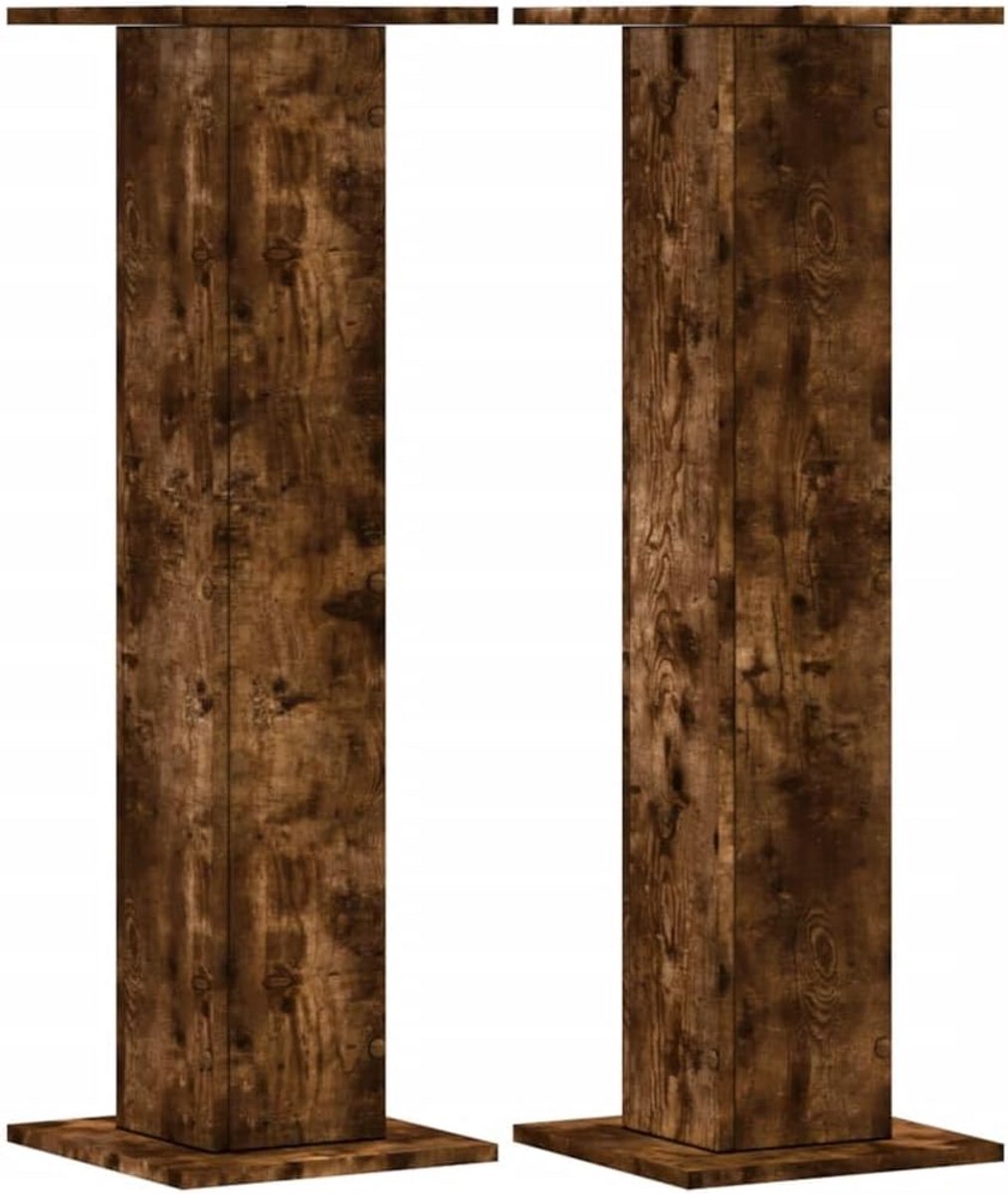 Set van 2 Houten Luidsprekerstandaards 95 cm Hoge Sierlijke Afwerking Eikenlook