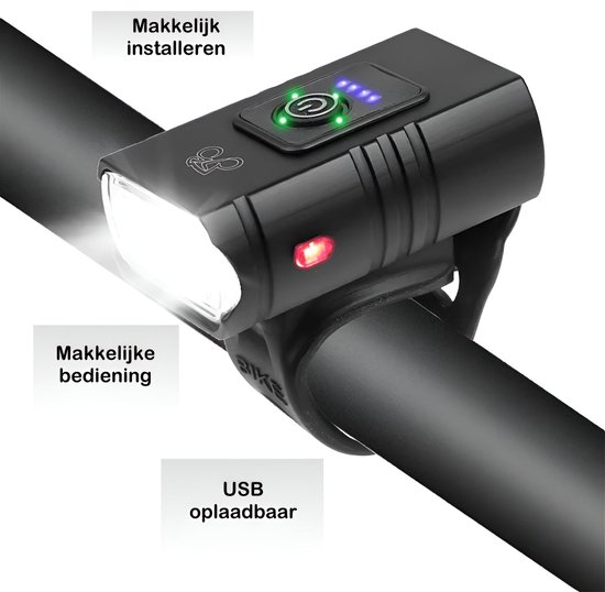Luxyana® Premium Fietslamp XL Set - Extra Sterk Voorlicht en Achterlicht - USB Oplaadbaar Fietslicht — afbeelding 2