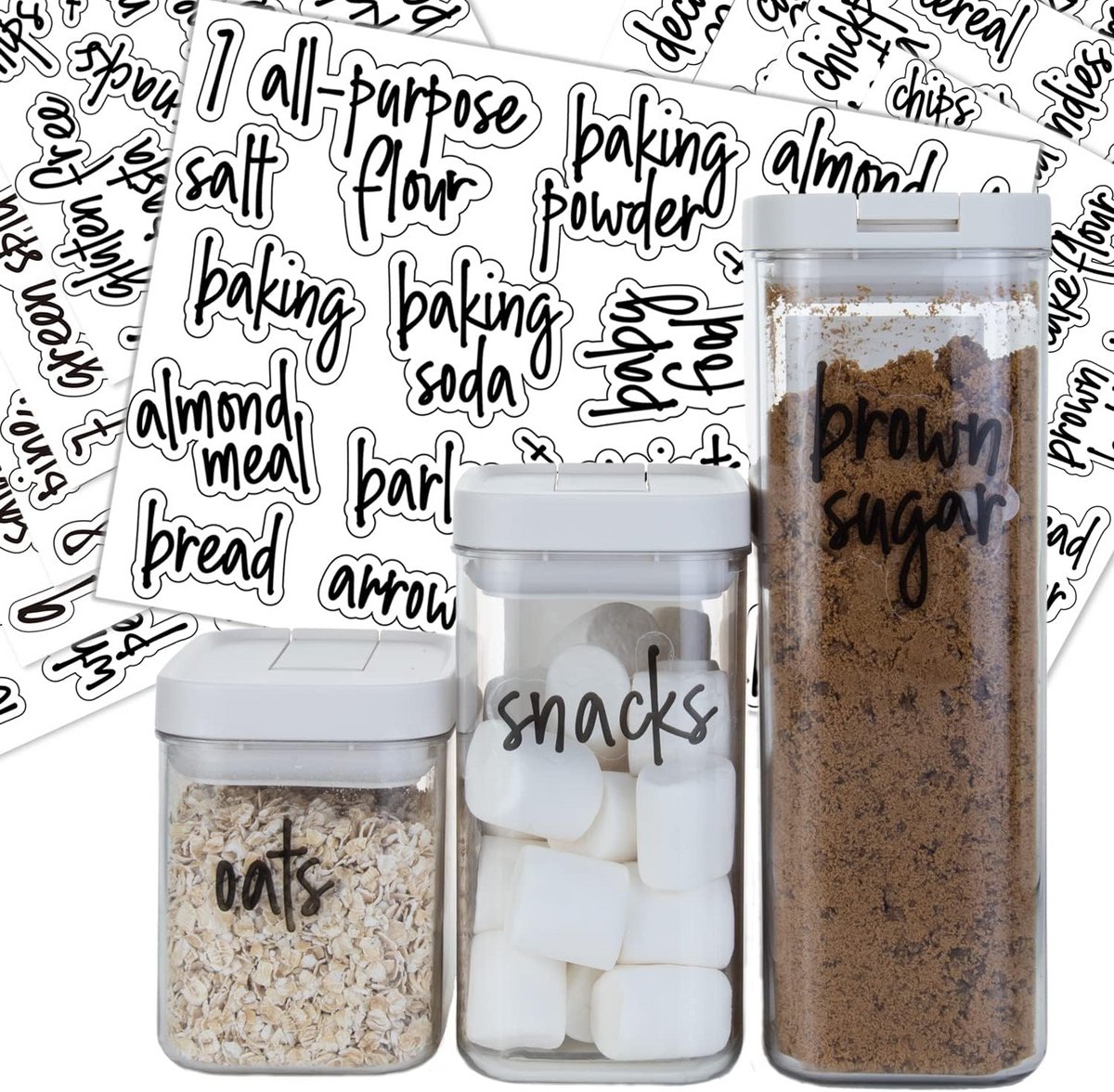180 Pantry Etiketten in Script Stijl voor Keukenorganisatie en Opslagpotten