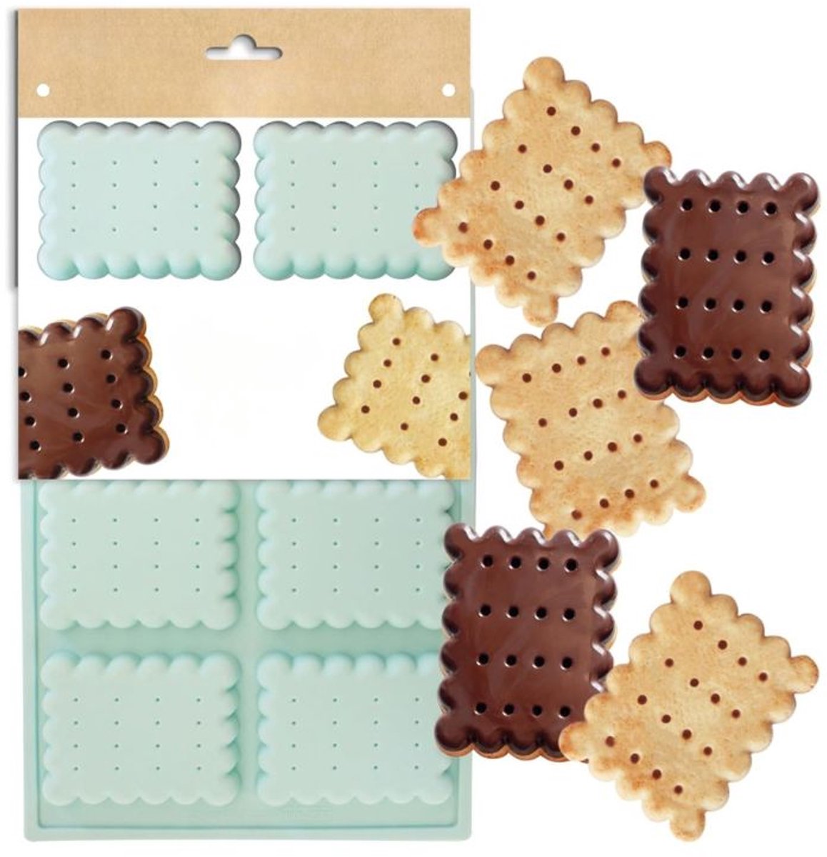 Famanu – Siliconen koekjesvorm voor kleine boterkoekjes en gebak