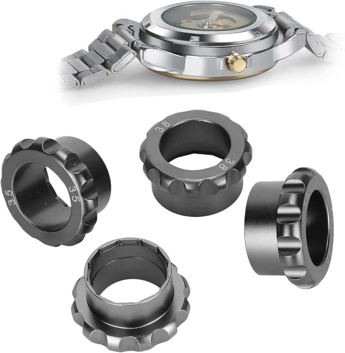 34 35 36 38MM Back Case Opener Tool - Professionele Back Case Opener - Verwijder Tool voor Horloges - Horloge Reparatie Tool - Horlogemaker Tool