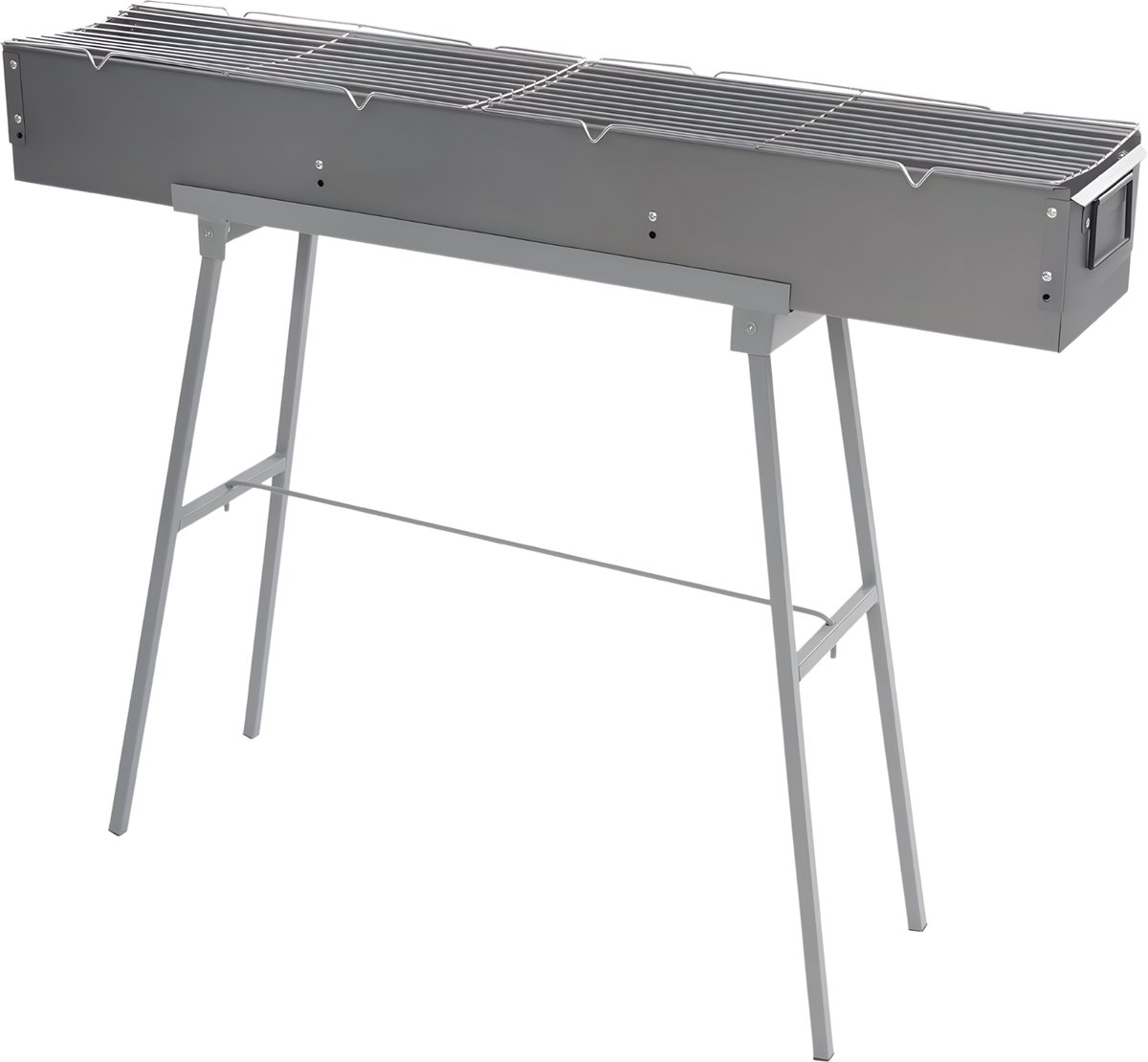 BBQ-grill - Voor camping - Draagbare, opvouwbare houtskoolgrill - Grijs - 100*18*13cm