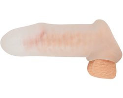 Siliconen Penis Sleeve Met Bal Ring - Penis Verdikker - Sleeve Voor Een Dikkere Penis - Zachte Sleeve Voor Penis Verdikking en Verlenging - Rekbare Elastische Penis Huls - Maat M 16.5 Cm.