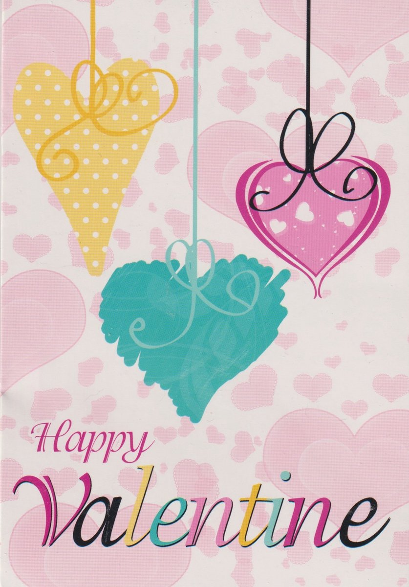 Luxe Wenskaart Happy Valentine - Dubbele kaart met envelop - Gratis verzonden - D3999/40