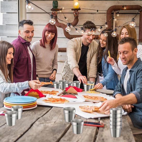 2 stuks - Geïsoleerde roestvrijstalen mok - Stapelbare roestvrijstalen mok - Dubbelwandige roestvrijstalen mok - Dubbelwandige vacuümgeïsoleerde drinkmok - Geschikt voor thuis, restaurants, kantoren, kamperen, feesten en andere gelegenheden. — afbeelding 2