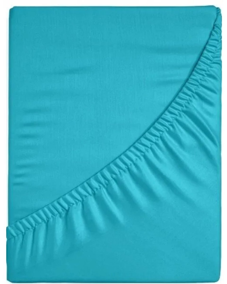 Dreamhouse Katoen Hoeslaken - 200x220 cm - Turquoise - Lits-Jumeaux