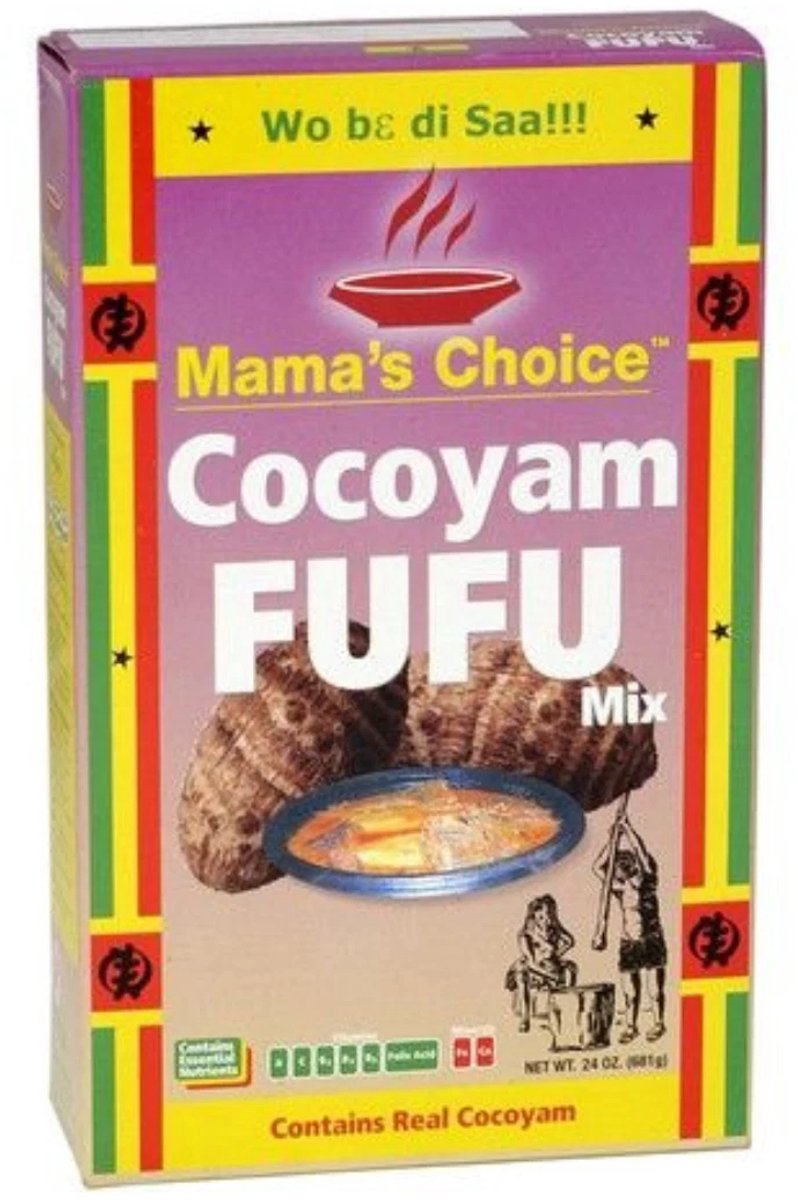 MAMA'S CHOICE - Cocoyam Meel voor Fufu, 624 g - Traditioneel West-Afrikaans Cassave-Alternatief, Ideaal voor Gezonde, Smeuïge Fufu-Gerechten met Kajal Sticker