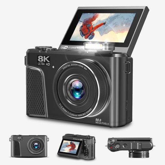 K&L - 8K 88MP - 18X Zoom - 128GB SD - WiFi - 3.0