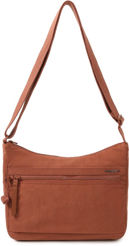 Hedgren Harpers Sac bandoulière femme avec protection RFID – Taille moyenne – Velours Redwood Burl