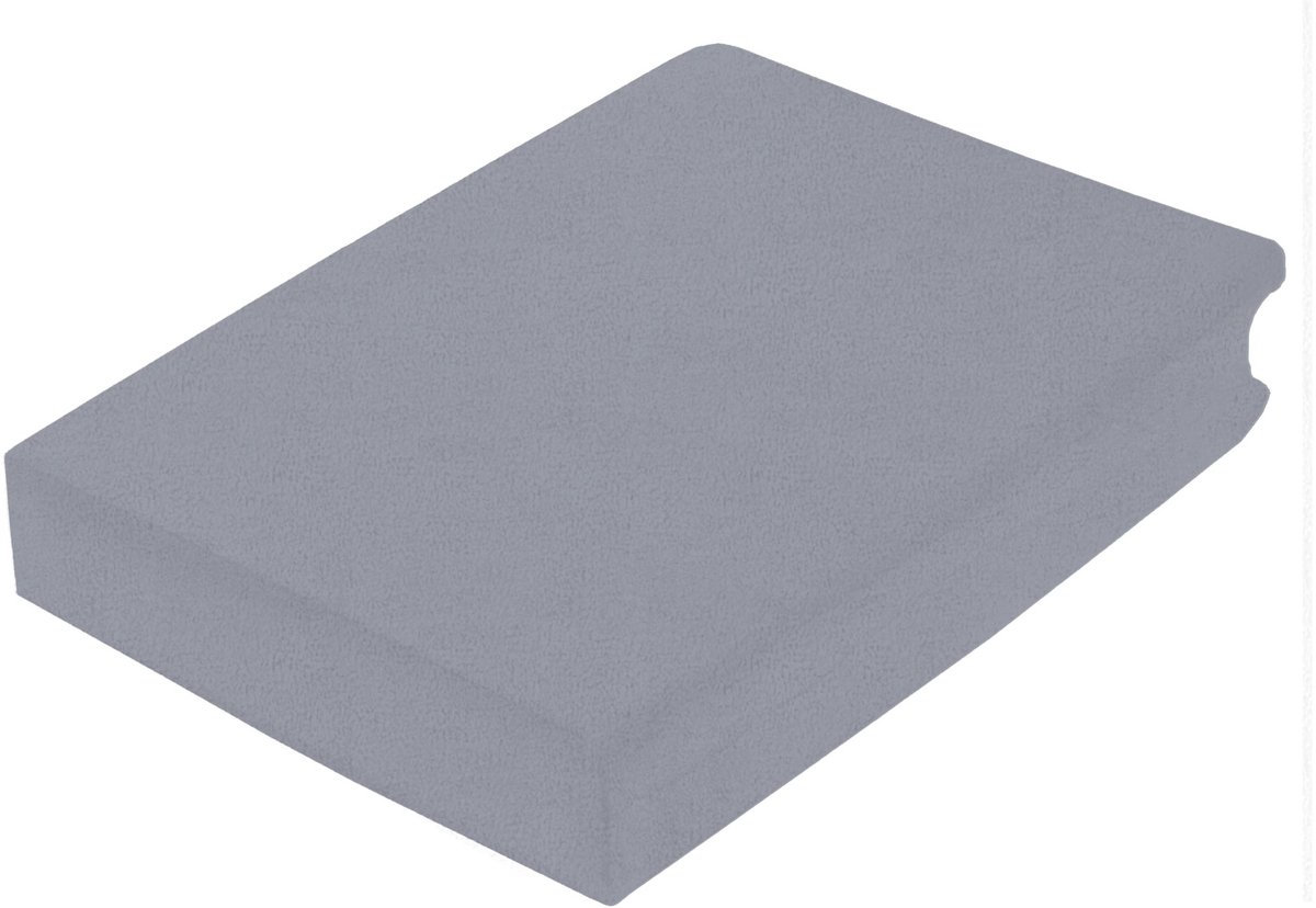 Princess Line Luxe Flanel Hoeslaken Twijfelaar-120x200 cm- Extra Zacht & Warm - 100% Katoen - Grijs - Strijkvrij - Rondom Elastiek - Hoekhoogte 28 cm