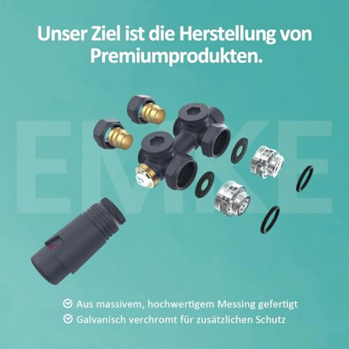 Multiblock Radiator Ventiel Met Thermostaat - Hoek- en Doorgangsvorm - Verwarmingsaccessoires - Antraciet - φ15 x G1/2