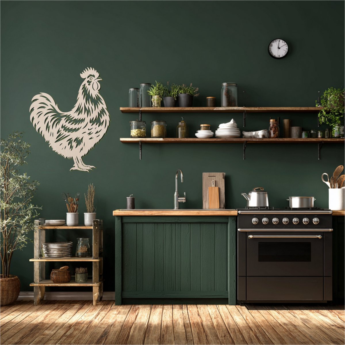 Kip – wanddecoratie – Laser gesneden – multiplex berken – 42x55cm - Moderne Muurdecoratie