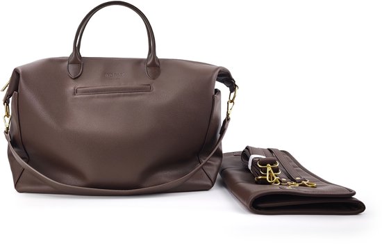 KIDDLY Luiertas - Leather - Brown - Tas - Luier - Organizer - Handtas van Merkloos — afbeelding 3