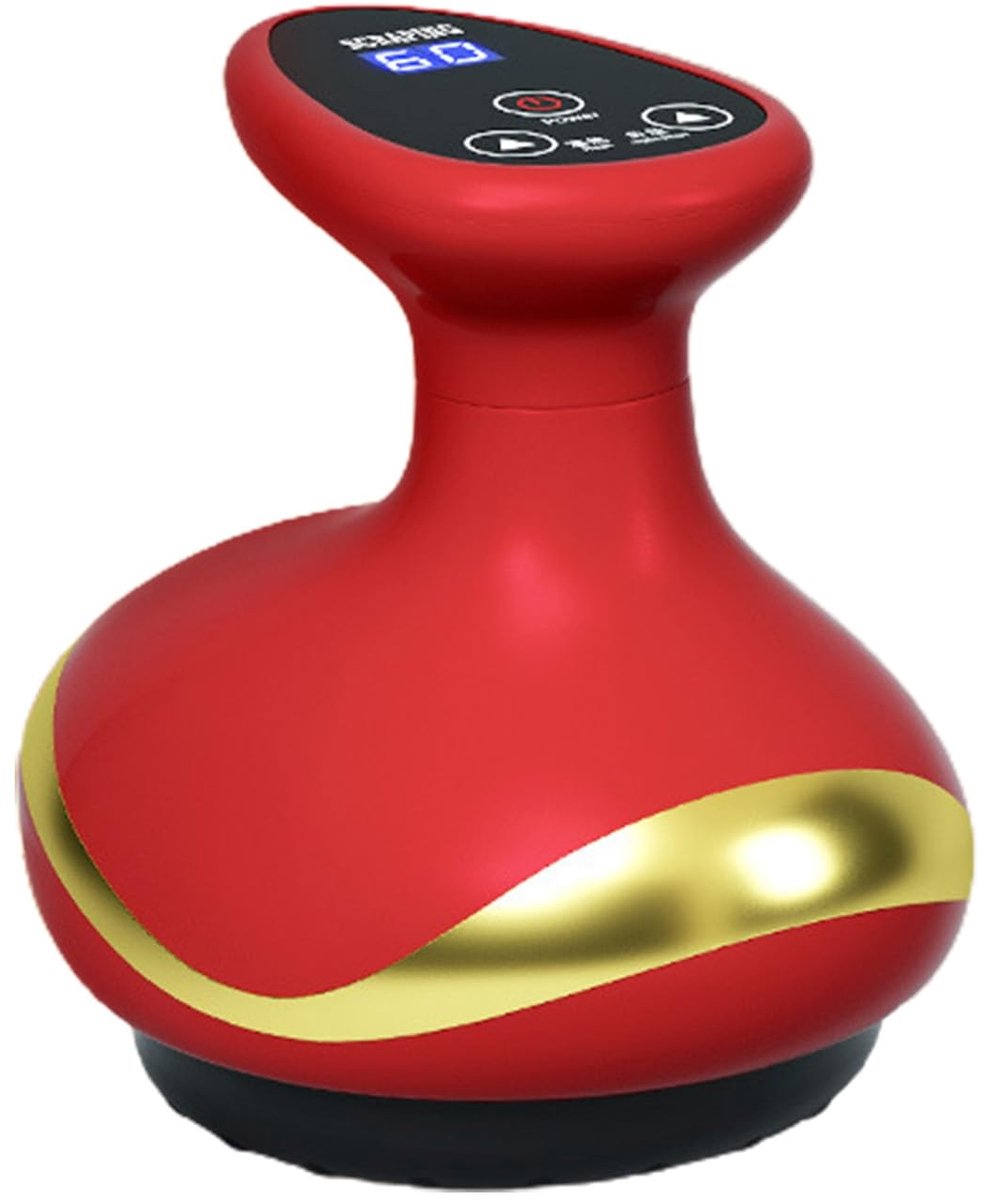 Warme warmtemassage met bultjes, huishoudelijke schrapende massager, intelligent elektrisch voor vrouwen, mannen, vacuüm, negatieve druk, zuiglichaam, 9 niveaus, verwarmende cupping, rood