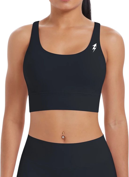 REORIAFEE Yoga Bras For Women U Back Sports Bra Medium Support Padded Wireless Impact Longline Workout Quick Drying Tops Yellow M