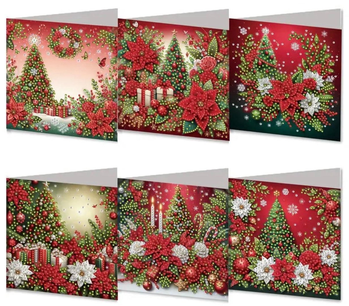 6 Diamond Painting Kerstkaarten