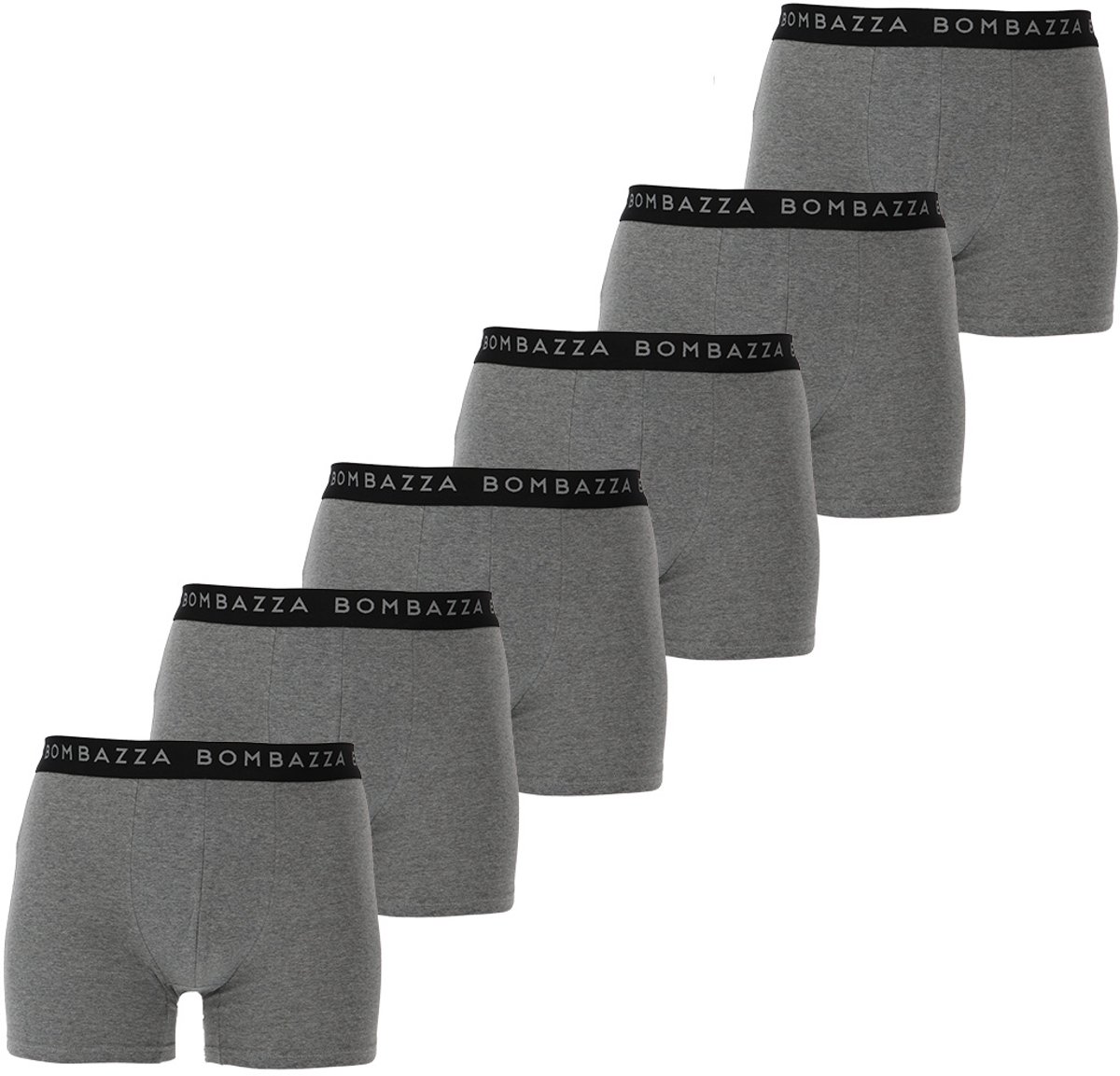 BOMBAZZA – Heren Boxershort – 6x Grijs – Maat XXL – Comfortabel Ondergoed van Katoen en Elastaan