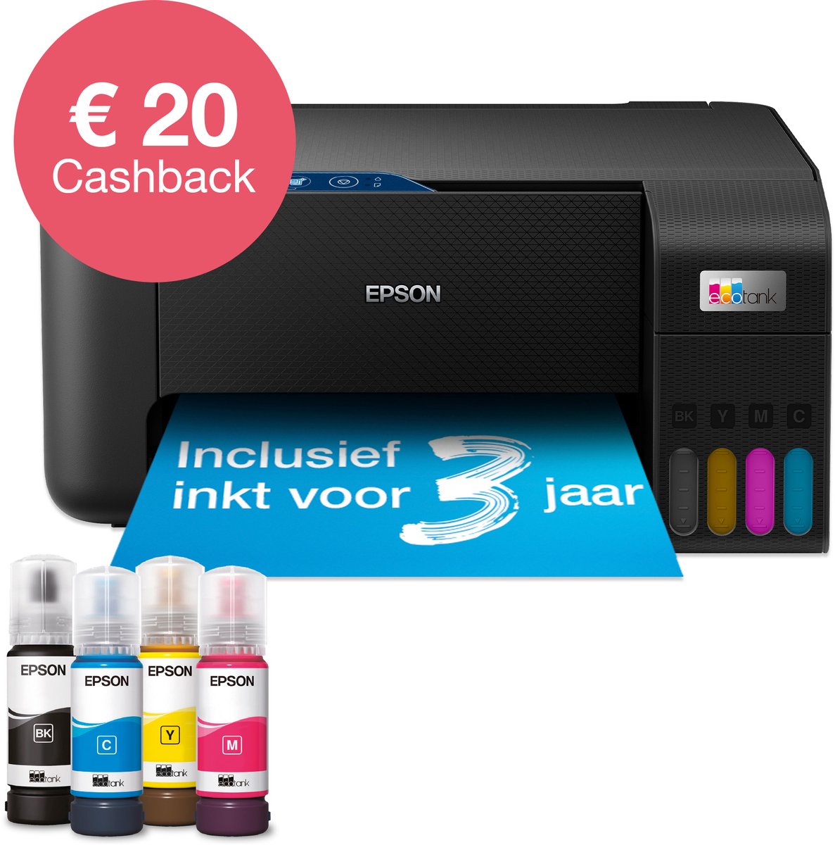 Epson EcoTank ET-2861 A4 multifunctionele Wi-Fi-printer met inkttank all-in-one printer Scannen, Kopiëren, Wi-Fi, inclusief tot 3 jaar inkt