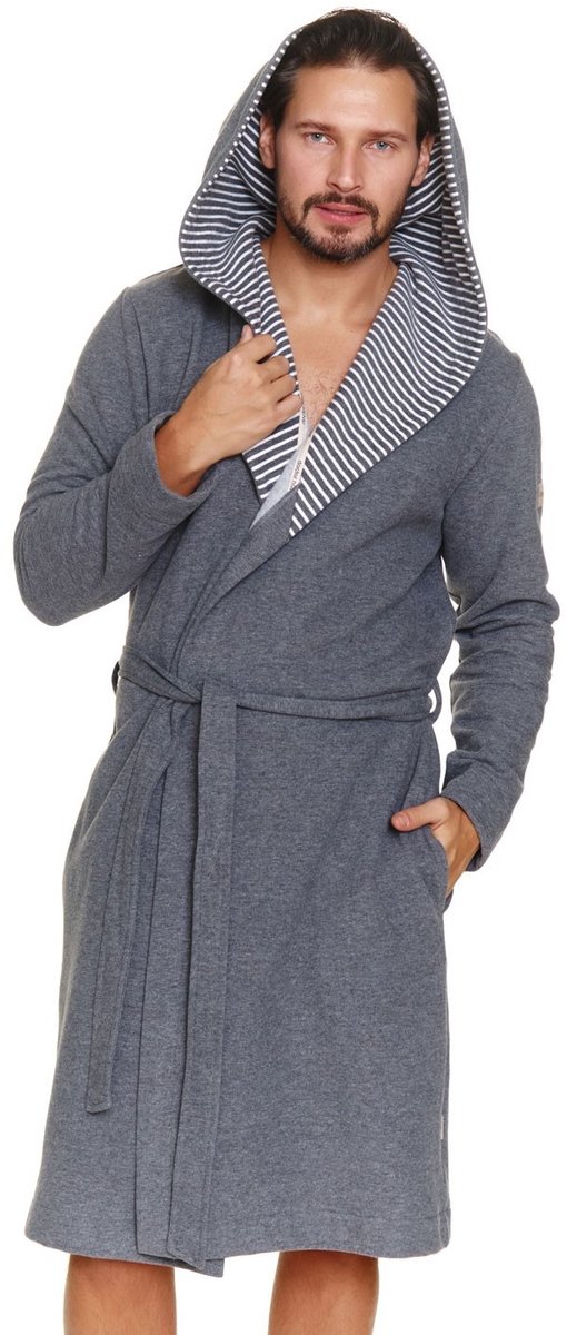 Doctor Nap Katoenen Badjas Heren Dark Grey SMW.7230 M