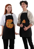Set de tabliers de cuisine Best Friends – Part de pizza – Noir – 50 x 70 cm – Set de 2 Tabliers de cuisine – Imperméable – Tablier femme – Tablier homme