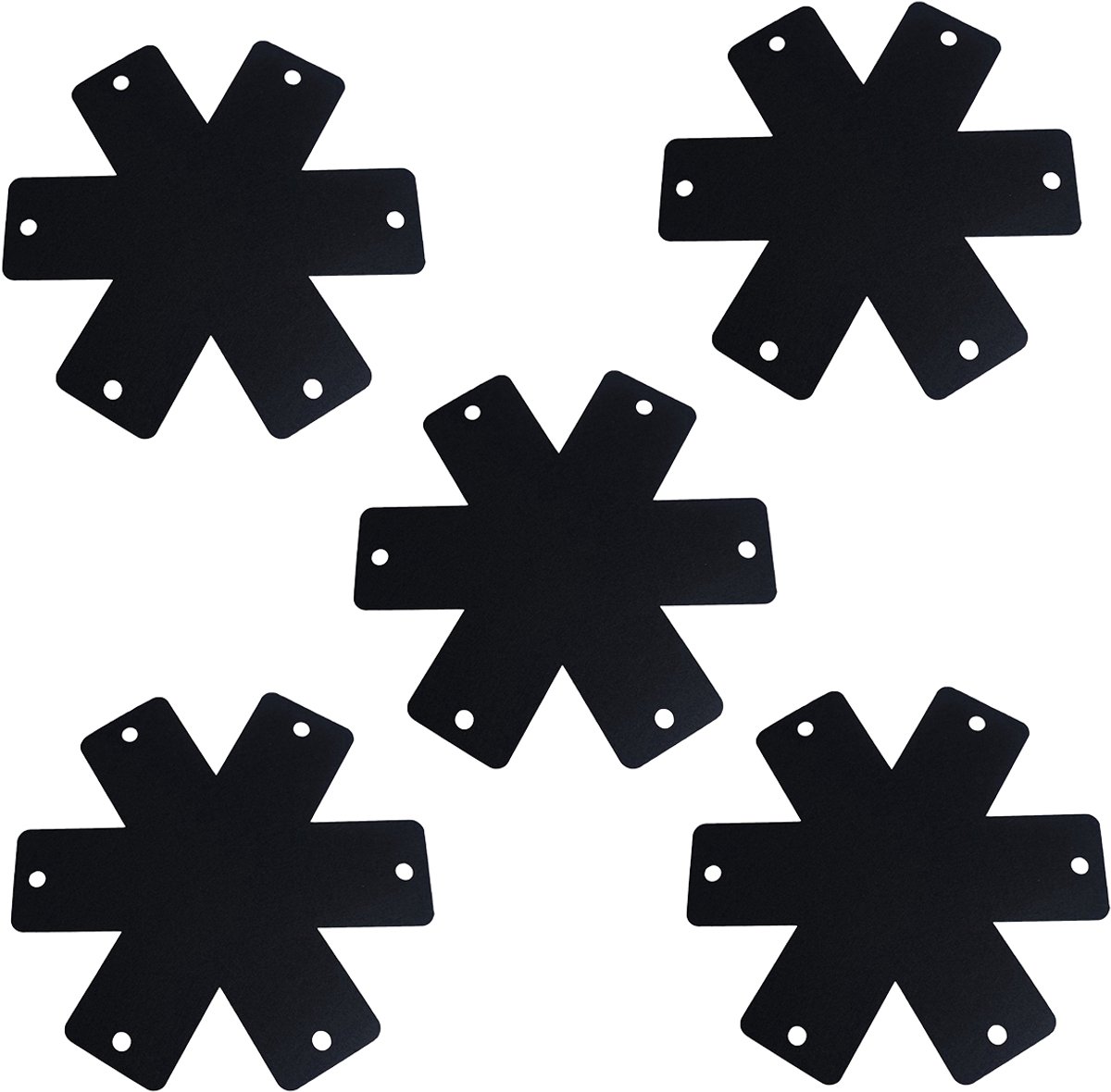 YUGN BLACK Panbeschermers Set 5 stuks - 38 cm - Pannenbeschermer - Onderzetter - Zwart - Vilt - Anti Kras - Tussenleggers - Geschikt Voor Alle Pannen - eBook toegang - Cadeautip