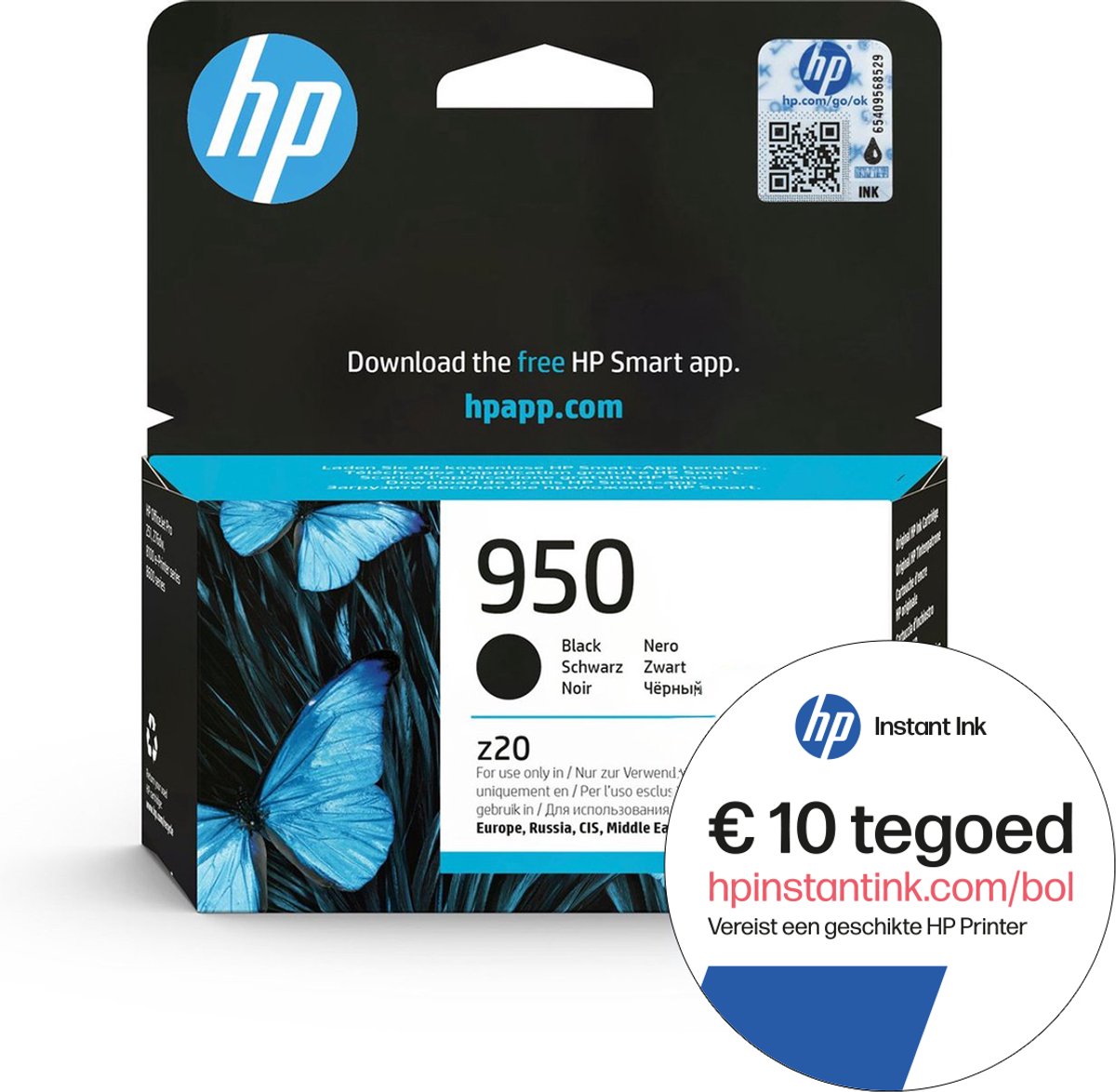 HP 950 - Inktcartridge Zwart + Instant Ink tegoed
