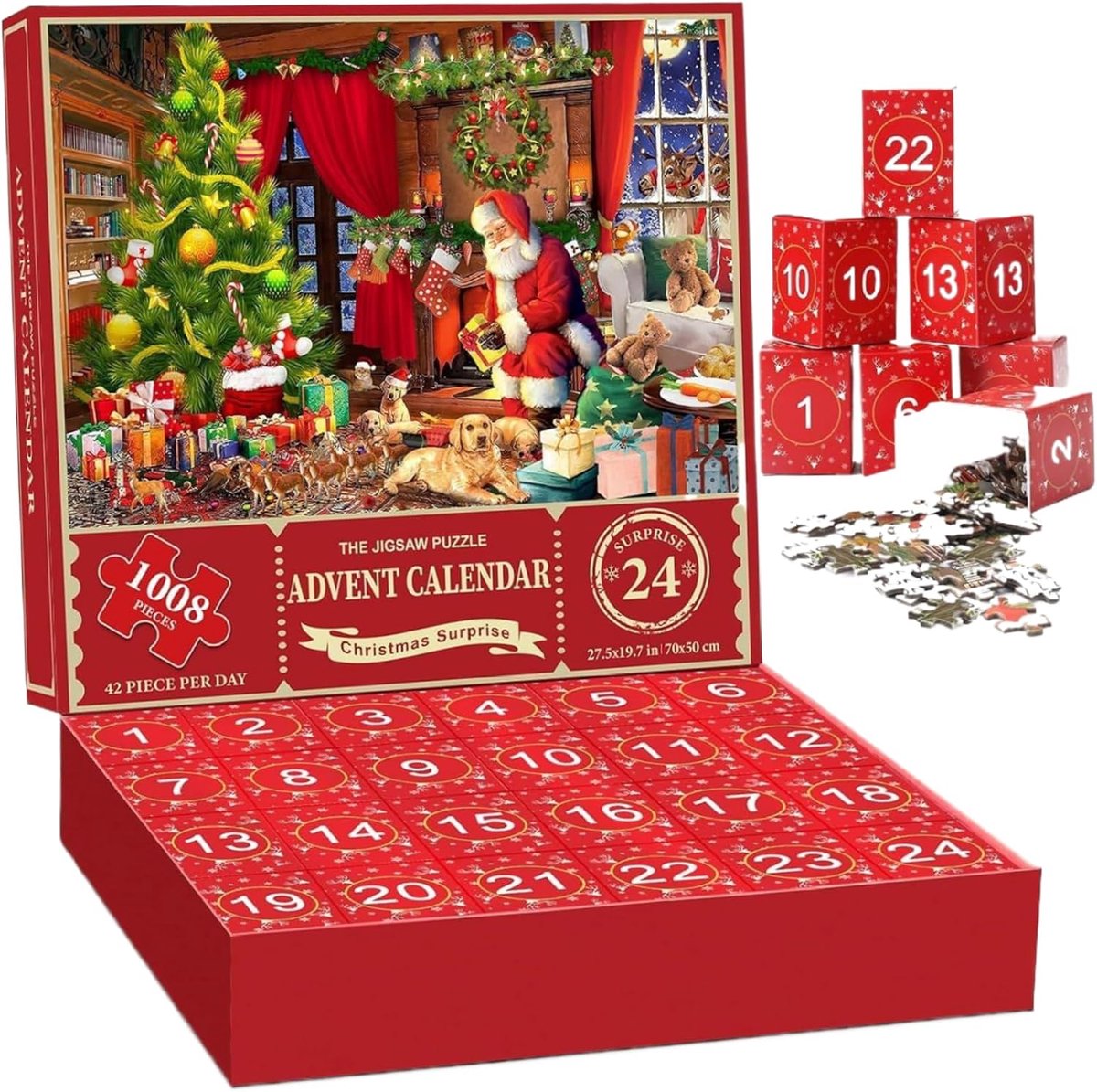 2025 Kerstmis Adventskalender Puzzel - 1008 Stukjes - Geschikt Voor Kinderen, Vrouwen En Mannen - Kerstversiering - Feestelijk Cadeau - Cadeau Voor Thuisfeestjes