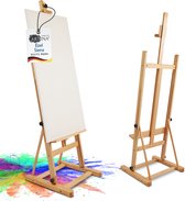 Artina Chevalet de peinture - Chevalet d'atelier en hêtre - 56x170 cm - Sienne