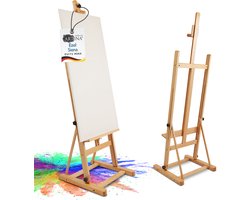 Artina Siena Schildersezel - Atelier Ezel van massief beukenhout - 56x170 cm - voor schildersdoeken tot 125 cm - inklapbaar