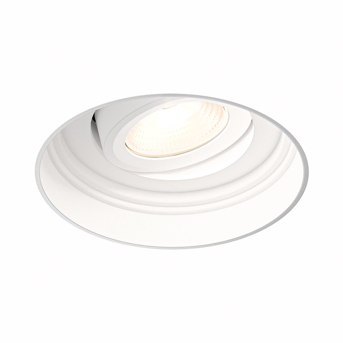 HOFTRONIC Lugo LED inbouwspot trimless – 5 watt 450 lumen 2700K warm wit – dimbaar kantelbaar – wit aluminium – IP65 – inbouw spot badkamer buiten plafond