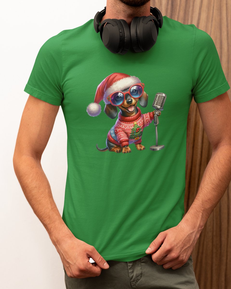 Singing Dog Kerst - Kerst T-shirt Groen - Grappig T-shirt - Maat XXL - Kerst Cadeau Mannen - Limited Edition