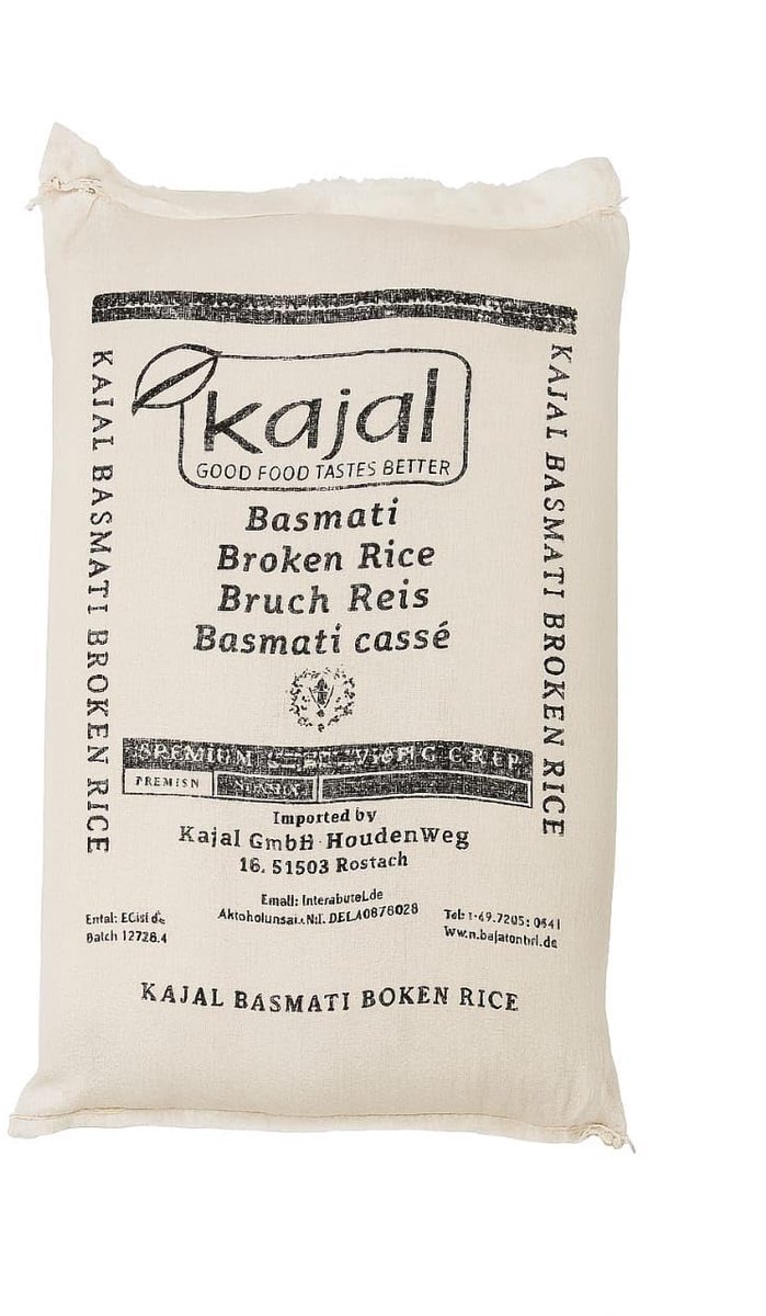 Kajal Basmati Broken Rice 10 kg (1 x 10 kg) – Premium Breukrijst uit India, Aromatisch en los, Ideaal voor currys, Wok en bijgerechten, Grote verpakking voor gezinnen, Gastronomie en voorraad