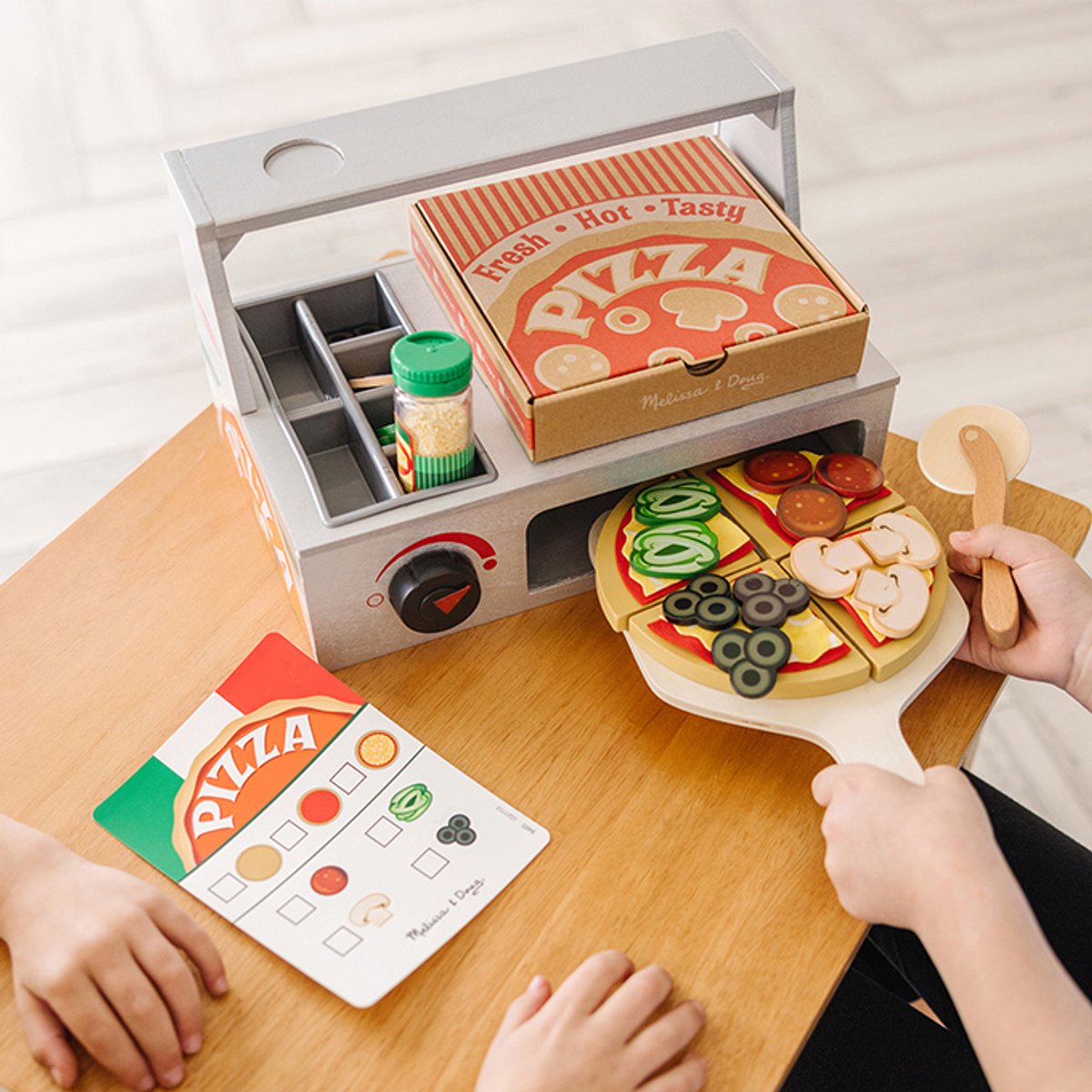 Melissa & Doug – Houten pizzawinkel speelset – 41-delig — afbeelding 4