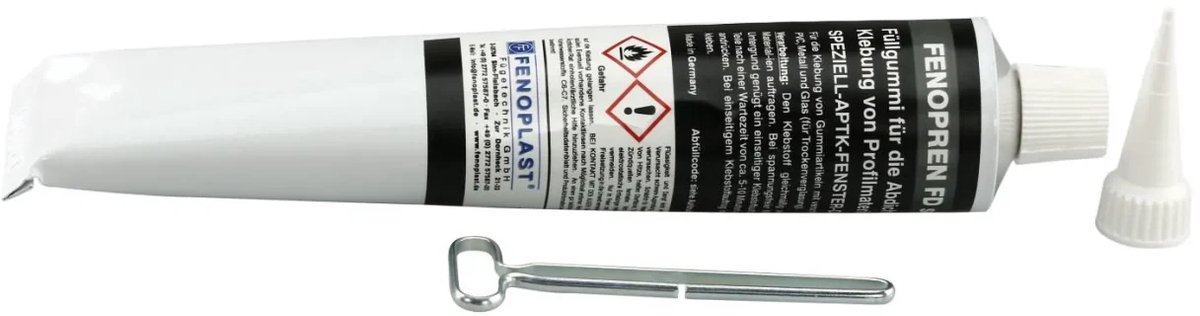 Lijmkit zwart, afdichtingskit zwart, vulmiddel zwart, FENOPLAST Fenopren FD 180g