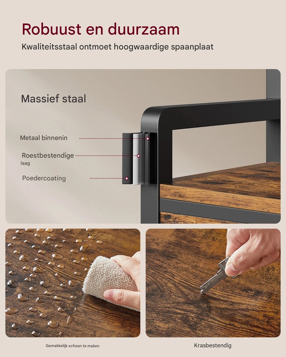 Jessi Store - Kapstok staand - Wandkapstok - Kapstokken - Met Schoenenrek - 2 lades - Kledingrek - Bovenplank - 30x80,4x181,6cm – foto 3