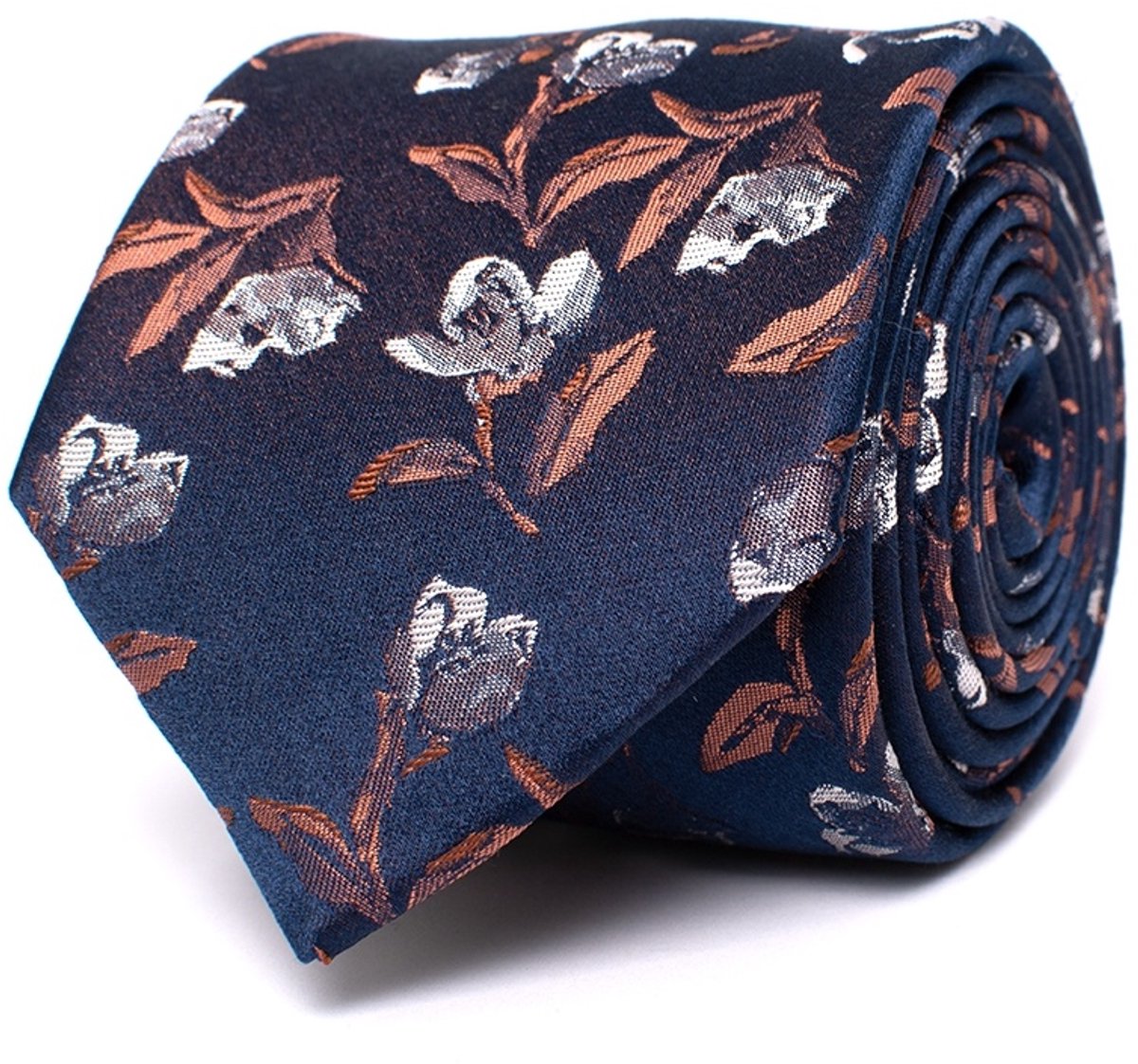 Tresanti DARRY Silk tie with flowers Orange (TRTIIE355 - 507)