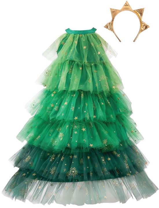 GALPADA 1 Set Kerst Jurk Meisjes Jurken Cosplay Jurk Sjaal Womens Santa
