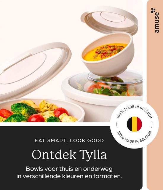 Coffret Amuse Tylla Peach Snack - 3 x 200 ml - Boîtes à goûter refermables Perfect - À emporter - Oranje