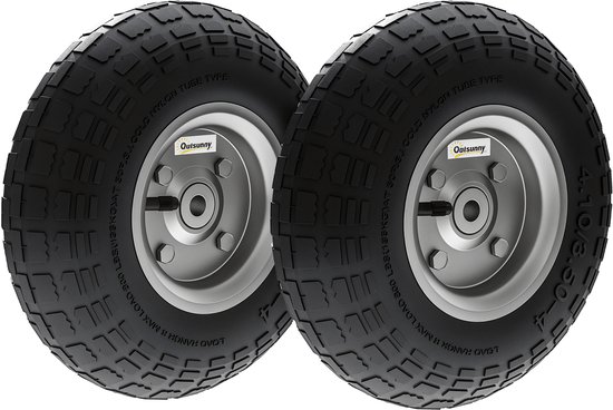 Outsunny- Roues pneumatiques - Caoutchouc - 25,5 x 7,5 x 25,5 Zwart