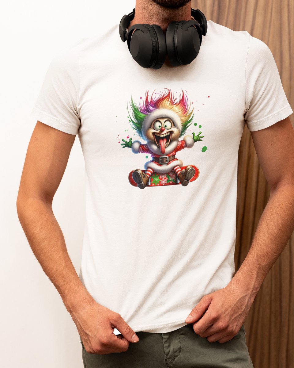 Crazy Energy Santa - Kerst T-shirt Wit - Grappig T-shirt - Maat XXL - Kerst Cadeau Mannen - Limited Edition