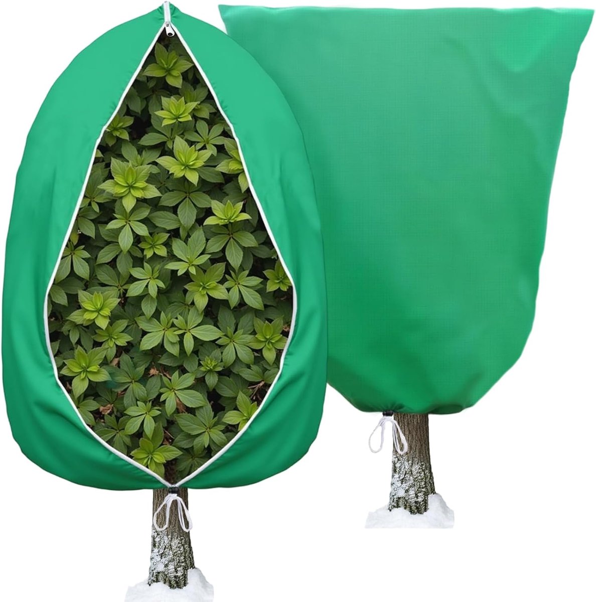 Set van 2 plantenvorsthoezen - (180 cm x 120 cm) -Plantenhoes tegen vorst - Vliesdoek plantenbescherming - Antivries - Vorstbescherming plant - Garden Frost Fleece plantenhoes - Plantenvorsthoes - Vorstbeschermingsdoek - Groen