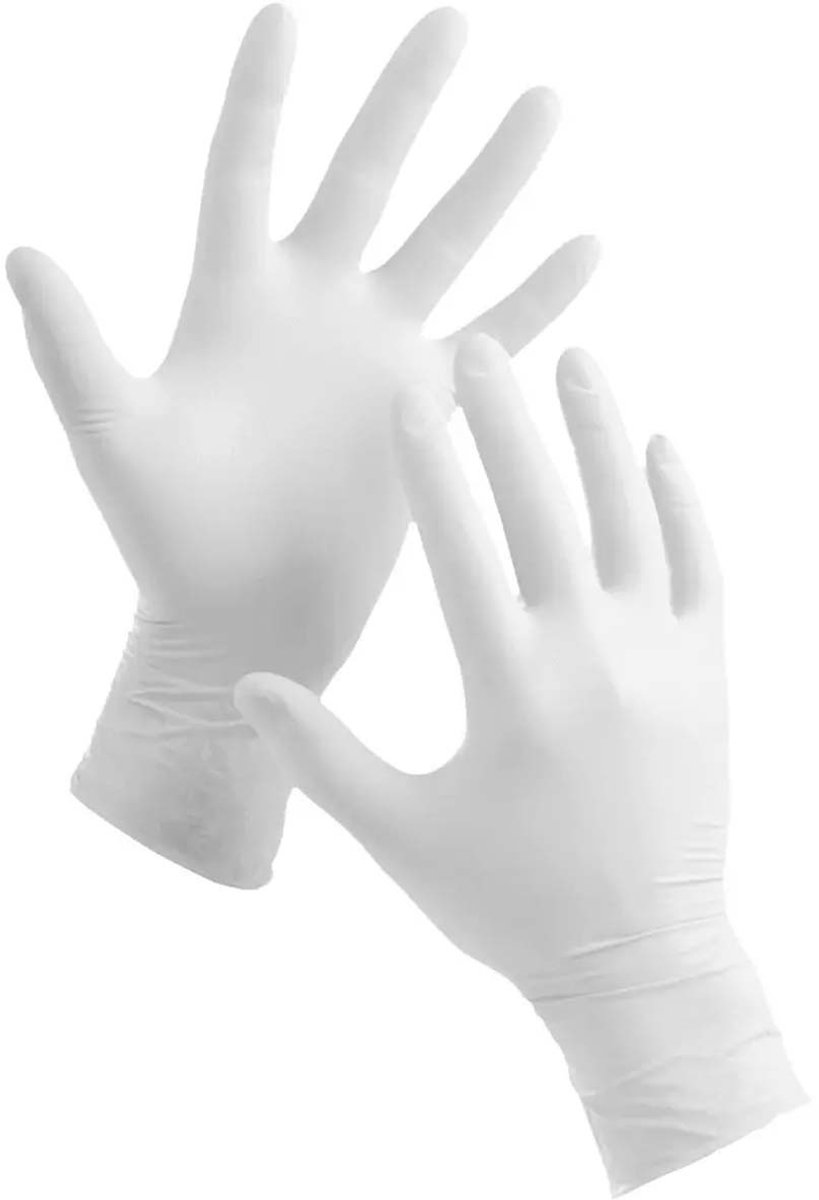 SIS, AQL Poedervrije Vinyl Handschoenen 1.. 5 Maat M voor medisch gebruik, Wit